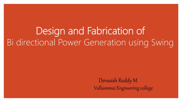 Power Generation using Swing