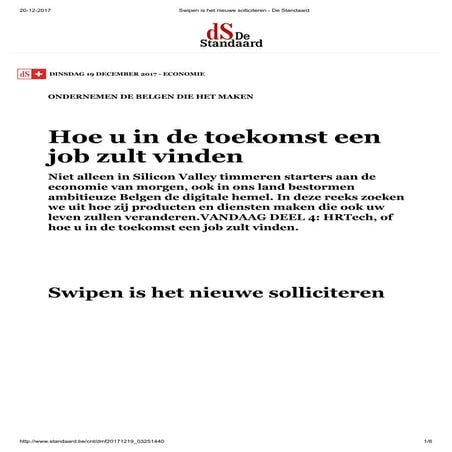 Swipen is het nieuwe solliciteren   de standaard