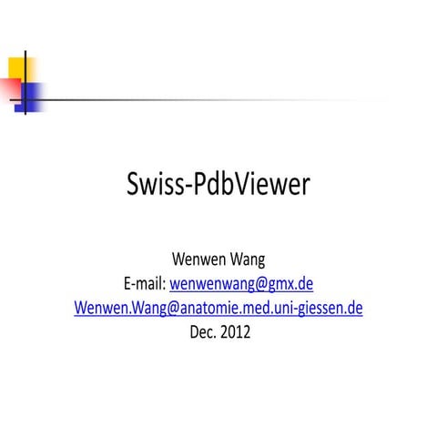 Swiss-PdbViewer Introduction-Wenwen Wang | PDF