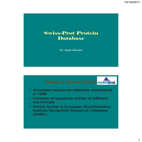 Swiss prot protein database