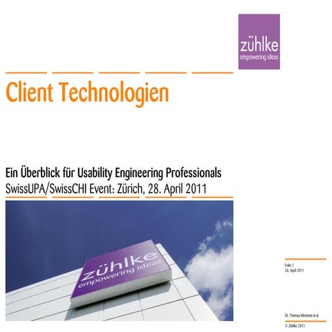 Client Technologien - Ein Überblick für Usability Professionals