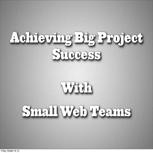 Swissnex:  big project success with small web teams