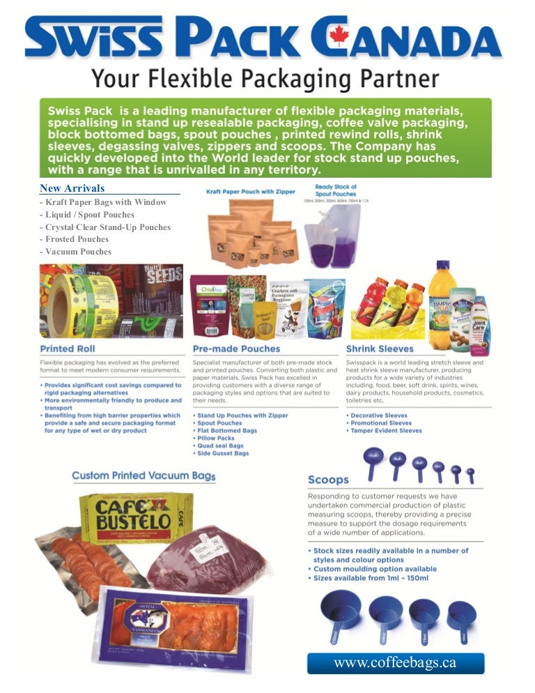 Swiss Pack Canada New Packaging Solution with Different Pouches