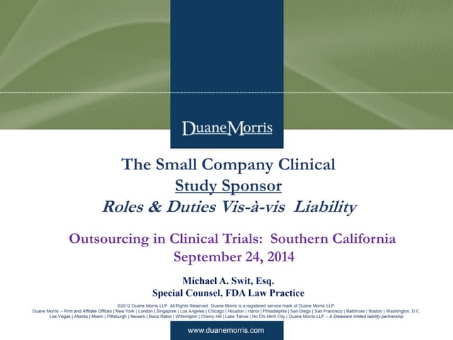 The Small Company Clinical Study Sp...