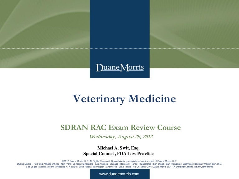 FDA Regulation of Veterinary Medicine