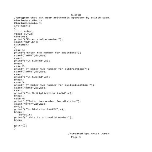 Switch | PDF