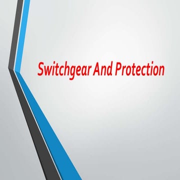 Switchgear and protection lecture 1