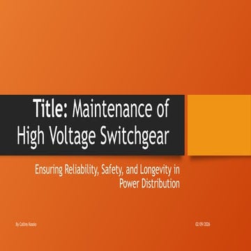 Procedure for Switchgear Maintenance.pptx