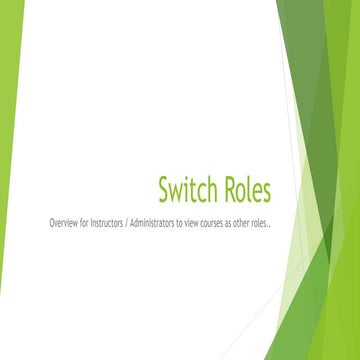 Switching roles - Moodle