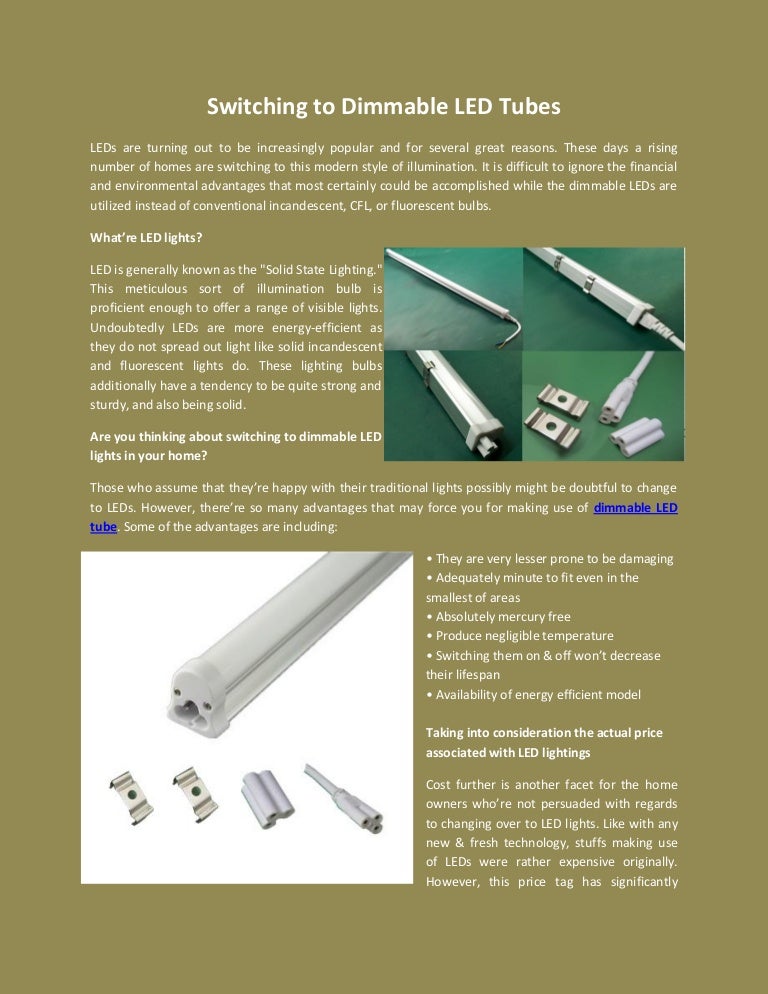 Switching To Dimmable Led Tubes