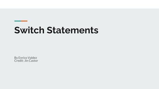 Presentation on C Switch Case Statements | PPT
