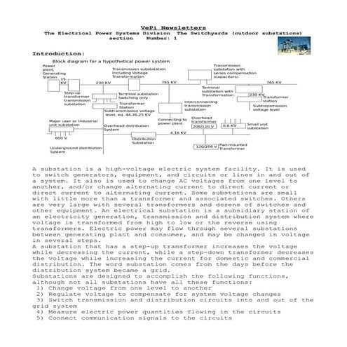 Switchyards (outdoor substations), part 1