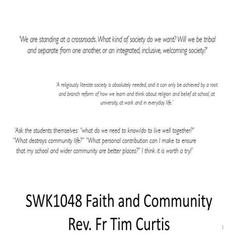 Swk1046 introduction to faith and community