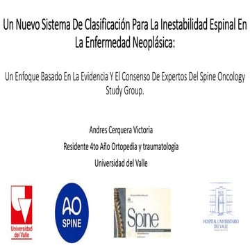 4. SINS SISTEMA INESTABILIDAD ESPINAL EN ENFERMEDAD NEOPLASICA | PPTX