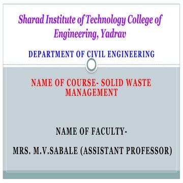 Solid Waste Management Unit 1 2 Types Pptx Pptx