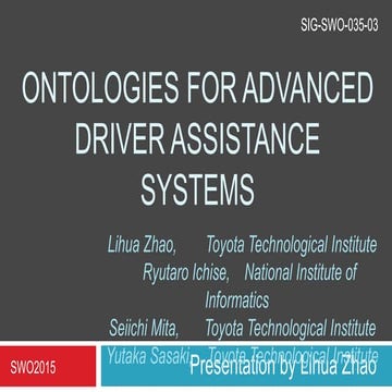 Ontologies for Advanced Driver Assistance Systems