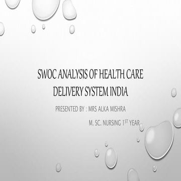 Swoc analysis of health care delivery system