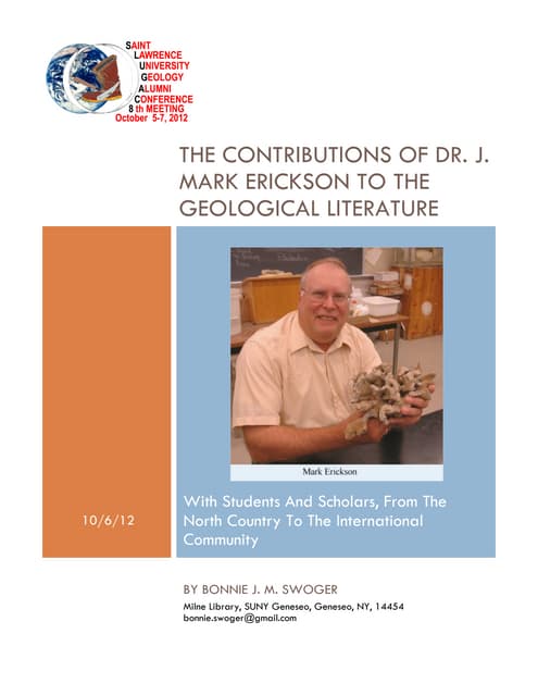The Contributions of Dr. J. Mark Er...