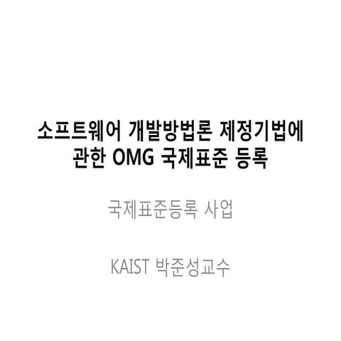 SW공학 OMG표준화 과제