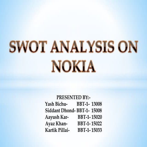 Swot Analysis of Nokia