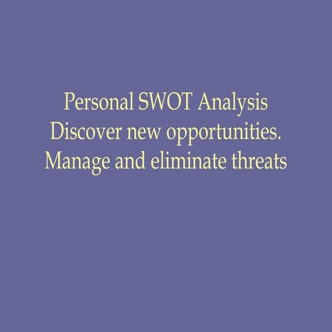 SWOT analysis and  Business & Personal .ppt
