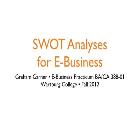 Swot Analyses for E-business