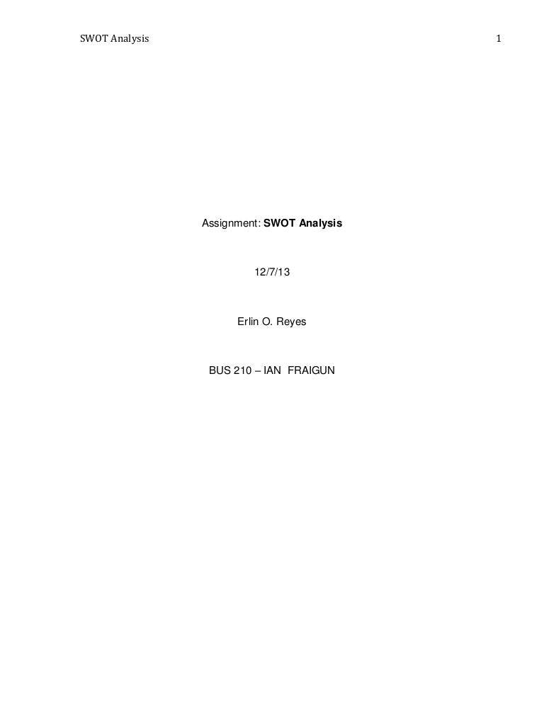 Swot analysis for a person picture