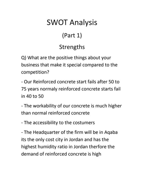 Swot analysis