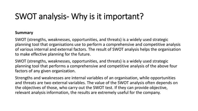 Swot analysis- Why is it important?