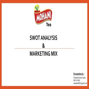 Swot analysis   mohani tea