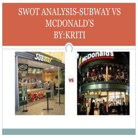 Swot analysis subway vs mcdonald’s                      by