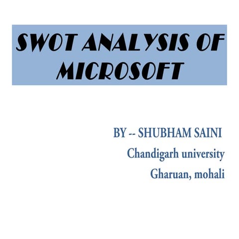 Swot analysis microsoft