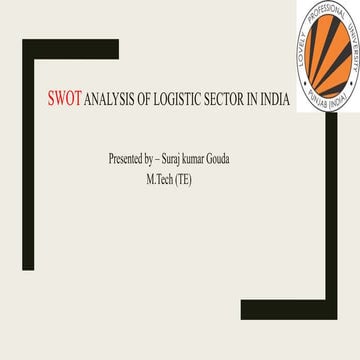 Swot analysis of logistics sector in india