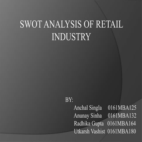 Swot analysis of retail industry