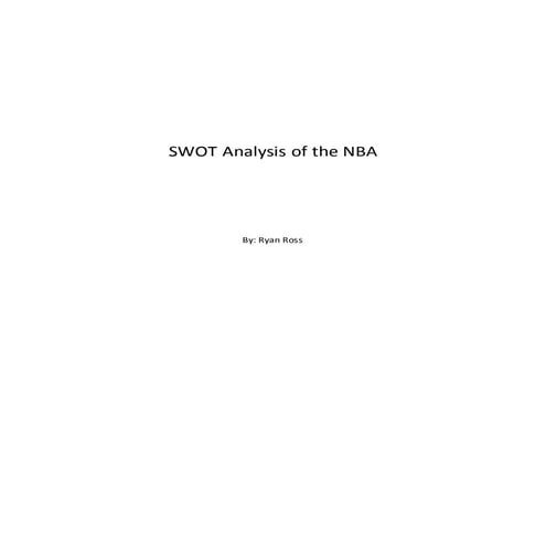 Swot Analysis of the NBA