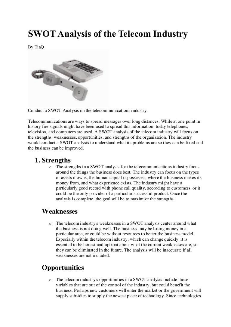 Swot Analysis Of The Tele Industry