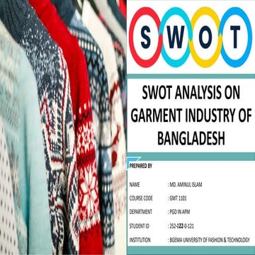 SWOT analysis on garment industry of Bangladesh | PDF