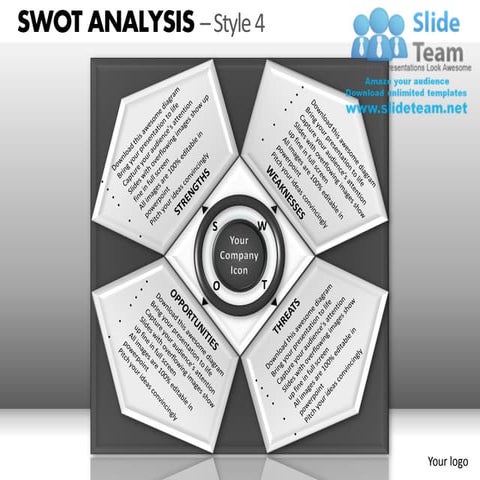 Swot analysis style 4 powerpoint presentation slides db ppt templates