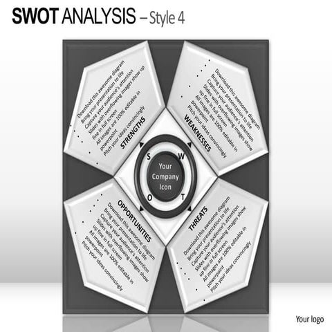 Swot analysis style 4 powerpoint presentation templates