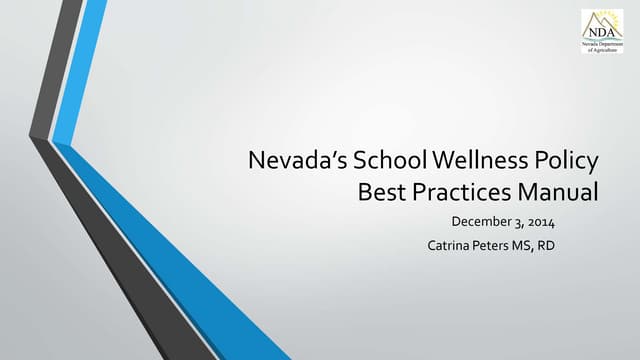 Nevada's School Wellness Policy Best Practices Manual