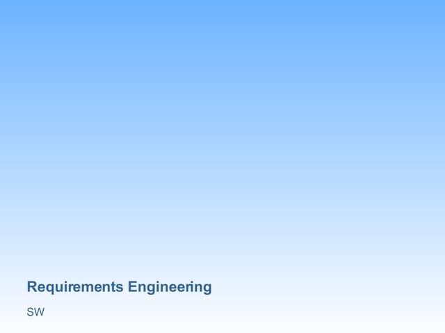 Sw Requirements Engineering