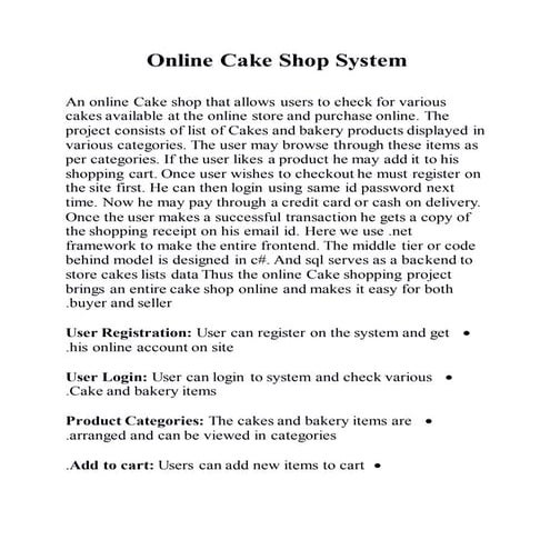 Cake Management System : A Front-End Web Project- presented by:ritika ...