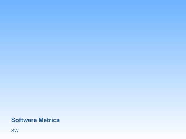 Sw Software Metrics