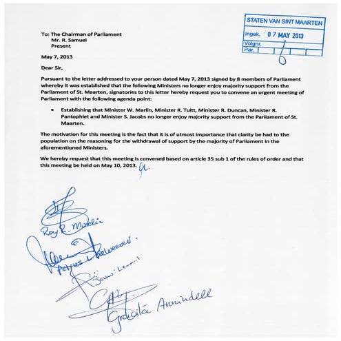 New Majority in Parliament Request Urgent Meeting of the House for May 10