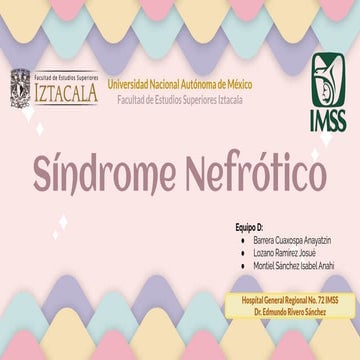 Síndrome Nefrótico y Nefrítico