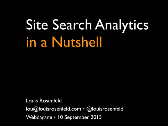 Site Search Analytics in a Nutshell
