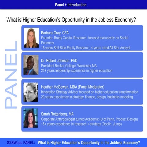 Higher Education Opportunity in Jobless Recovery 