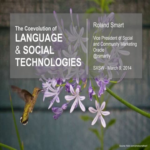 The Coevolution of Language & Social Technologies