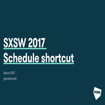 SXSW 2017 Schedule Shortcuts