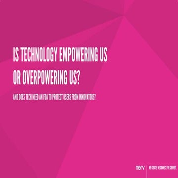 SXSW PANELPICKER - INTRODUCTION TO SUBJECT, NOT FINAL DECK